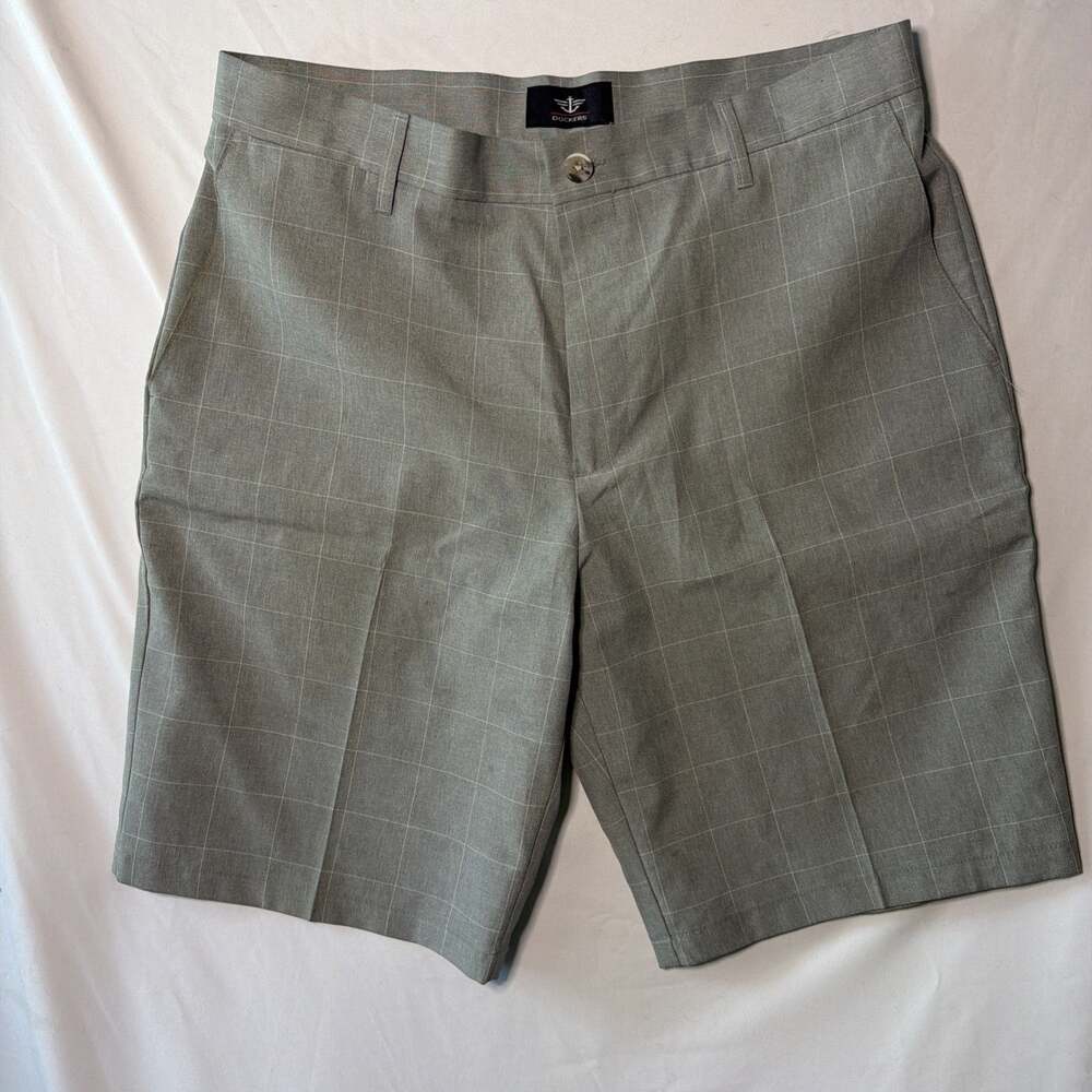 Men's Dockers Gray Flat Front Shorts, Size 34 golf dress shorts